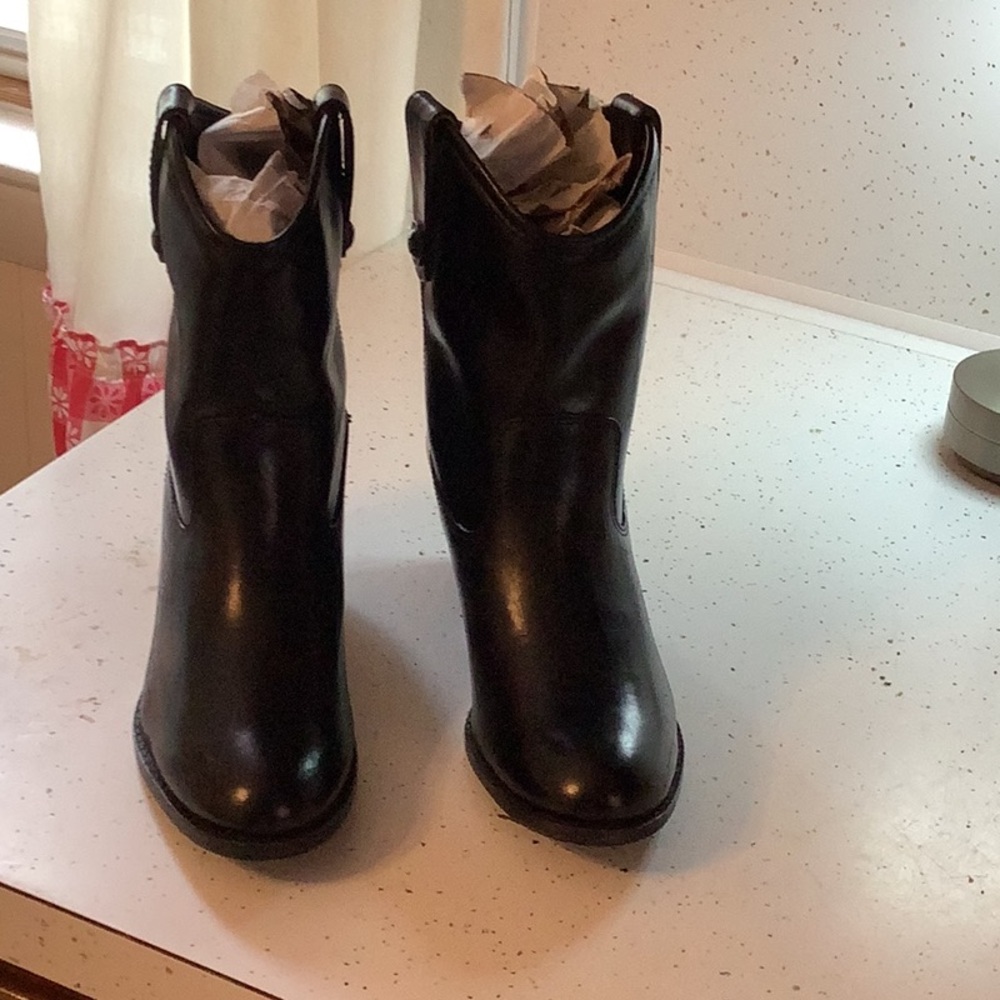 Frye Black Leather Ankle Booties “ Jackie “ - Picture 2 of 4